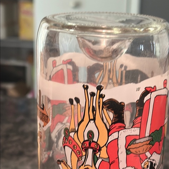 Vintage Sherwood Brands 2003 Christmas Festive Milk Juice Glass Cows & Reindeer - Picture 11 of 11